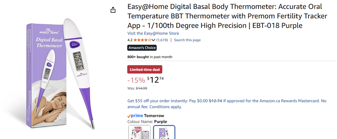 Digital basal body temperature thermometer for precise tracking